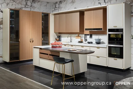 New Chinese Style Kitchen Cabinet with Island for Sale - DEWROMA