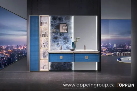 Blue Double Sink Bathroom Cabinet - A Midsummer Night's Dream