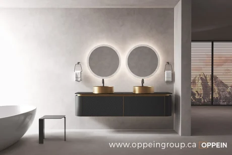 Golden Years Series Floating Bathroom Double Sink Vanity - OBV25P03